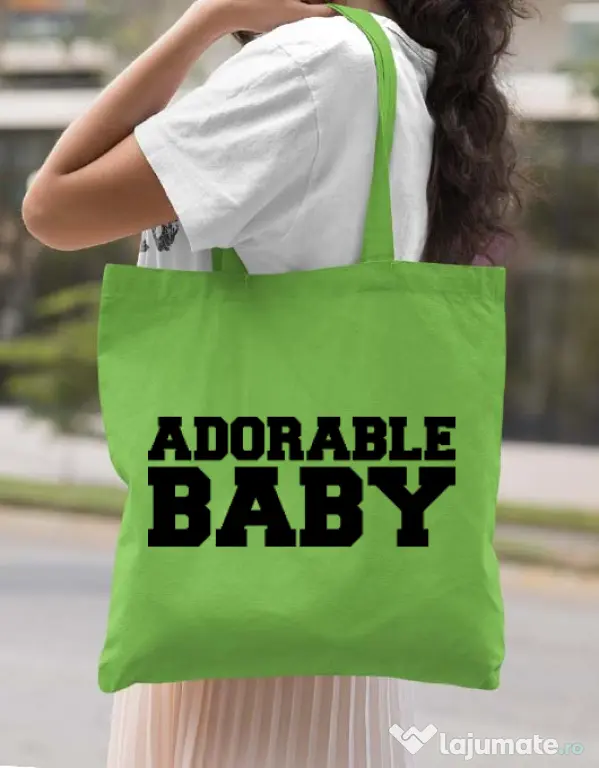 Sacosa din panza Adorable baby Verde mar