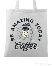 Sacosa din panza Amazing coffee Alb