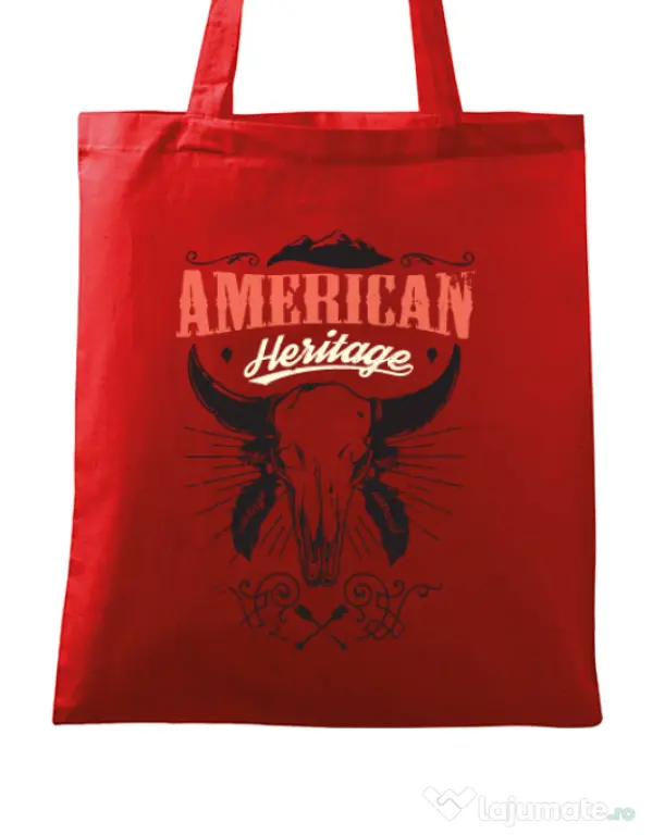 Sacosa din panza American heritage Rosu