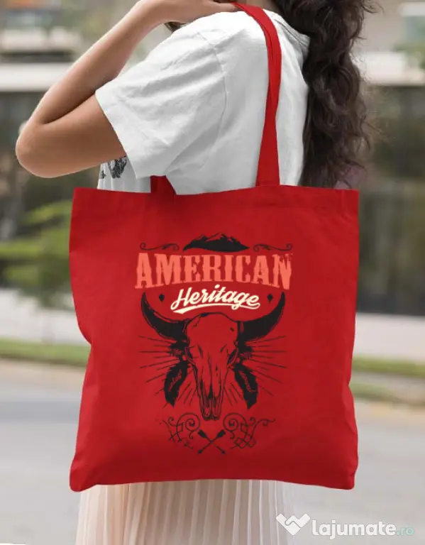 Sacosa din panza American heritage Rosu