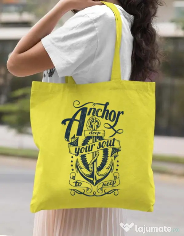 Sacosa din panza Anchor deep Galben