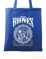 Sacosa din panza Bad bones crew always win Albastru regal