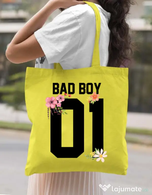 Sacosa din panza Bad boy Galben