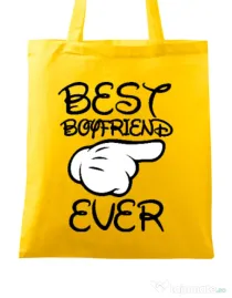 Sacosa din panza Best boyfriend ever Galben