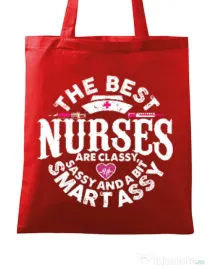Sacosa din panza Best nurses Rosu