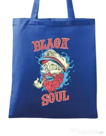 Sacosa din panza Black soul Albastru regal