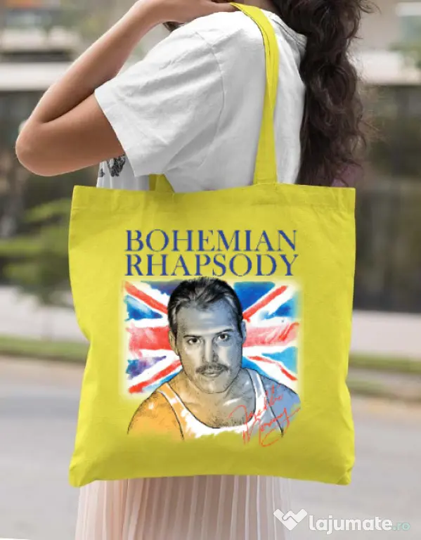 Sacosa din panza Bohemian Rhapsody Galben