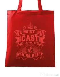 Sacosa din panza Cast no anchor Rosu