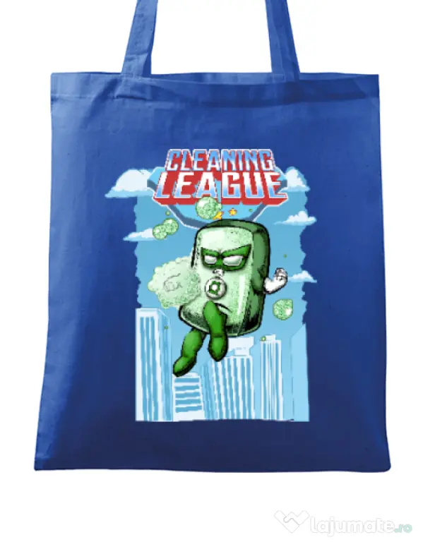 Sacosa din panza Cleaning league Soap Albastru regal