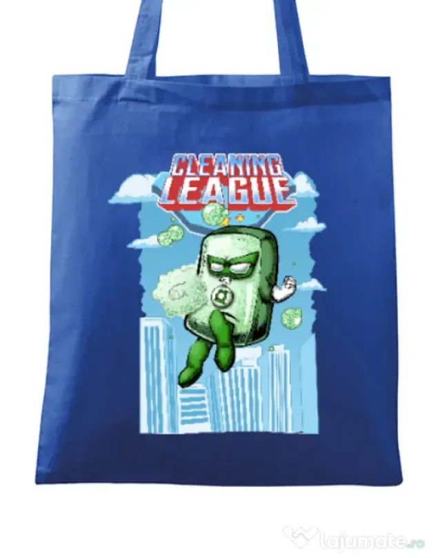 Sacosa din panza Cleaning league Soap Albastru regal