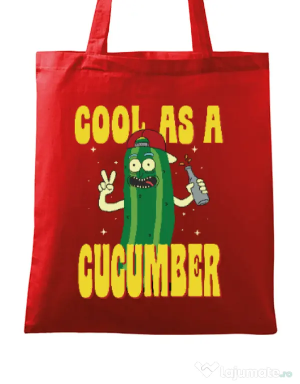 Sacosa din panza Cool as cucumber Rosu