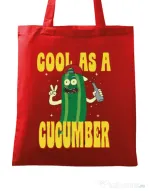 Sacosa din panza Cool as cucumber Rosu