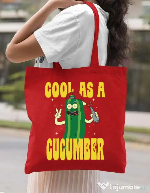 Sacosa din panza Cool as cucumber Rosu