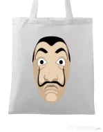 Sacosa din panza Dali mask Alb