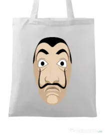 Sacosa din panza Dali mask Alb