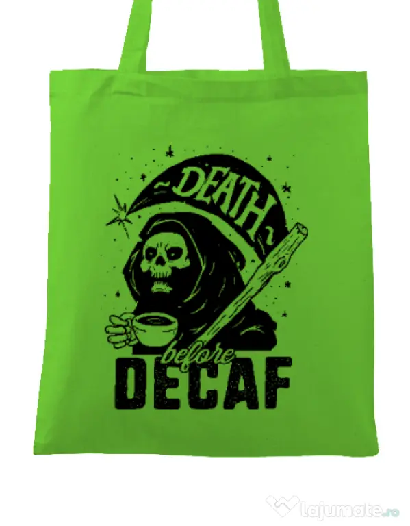 Sacosa din panza Decaf Verde mar