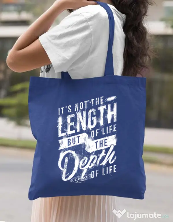 Sacosa din panza Depth of life Albastru regal