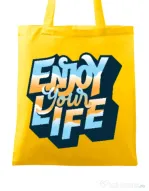 Sacosa din panza Enjoy your life Galben