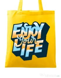 Sacosa din panza Enjoy your life Galben