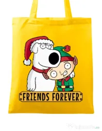 Sacosa din panza Friends forever Galben