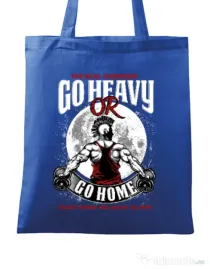 Sacosa din panza Go heavy or go home Albastru regal