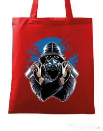 Sacosa din panza Graffiti gas mask Rosu