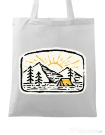 Sacosa din panza Hand drawn camp Alb