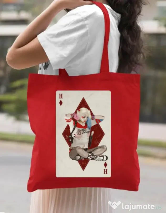 Sacosa din panza Harley Card Rosu