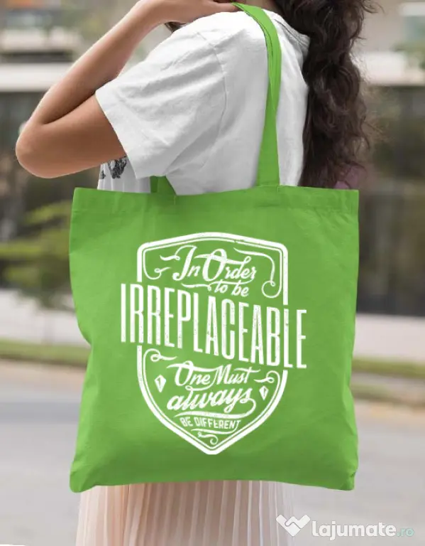 Sacosa din panza Irreplaceable Verde mar