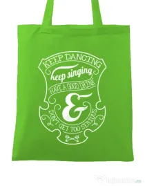 Sacosa din panza Keep dancing Verde mar