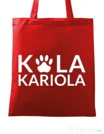 Sacosa din panza Logo Kola Alb Rosu