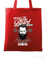 Sacosa din panza Look me in the beard Rosu