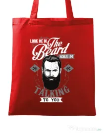 Sacosa din panza Look me in the beard Rosu