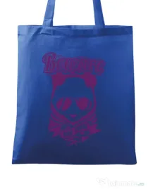 Sacosa din panza Mad Panda Albastru regal