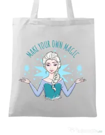 Sacosa din panza Make your own magic Alb