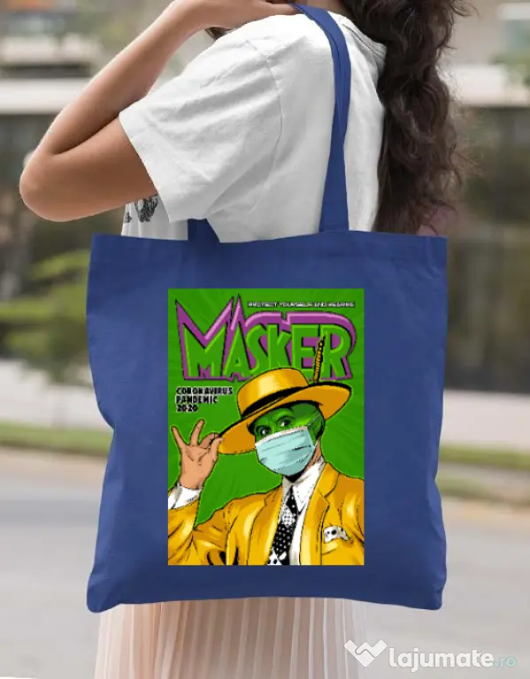 Sacosa din panza Masker Albastru regal