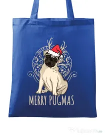 Sacosa din panza Merry pugmas Albastru regal