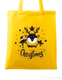 Sacosa din panza Merry schristmas Galben