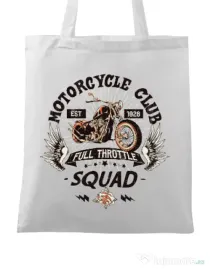 Sacosa din panza Motorcycle club Alb