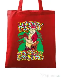 Sacosa din panza Naughty Santa Rosu