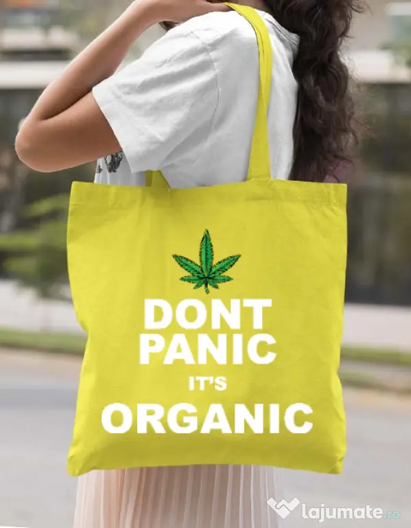 Sacosa din panza Organic Galben