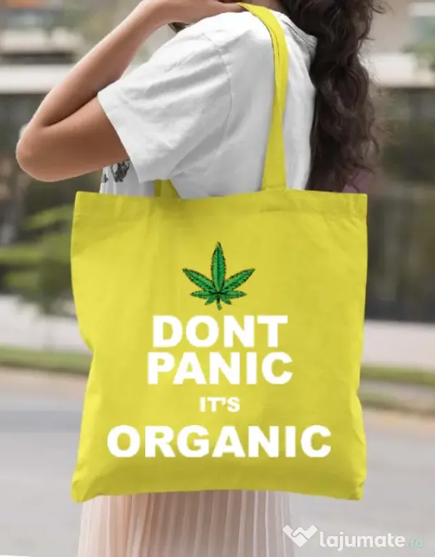 Sacosa din panza Organic Galben