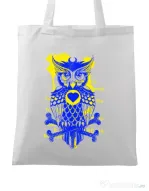 Sacosa din panza Owl Alb