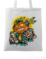 Sacosa din panza Pumpkin Music Alb