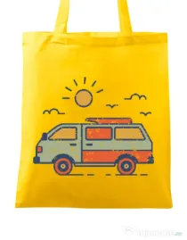 Sacosa din panza Retro travel van Galben