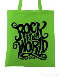 Sacosa din panza Rock my world Verde mar