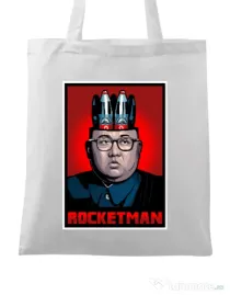 Sacosa din panza Rocketman Alb