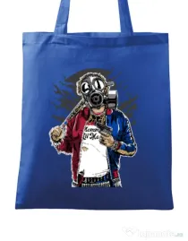 Sacosa din panza Suicide gas mask Albastru regal