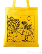 Sacosa din panza Surf dude Galben