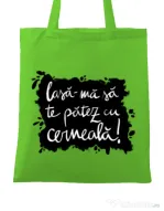 Sacosa din panza Te patez cu cerneala Verde mar